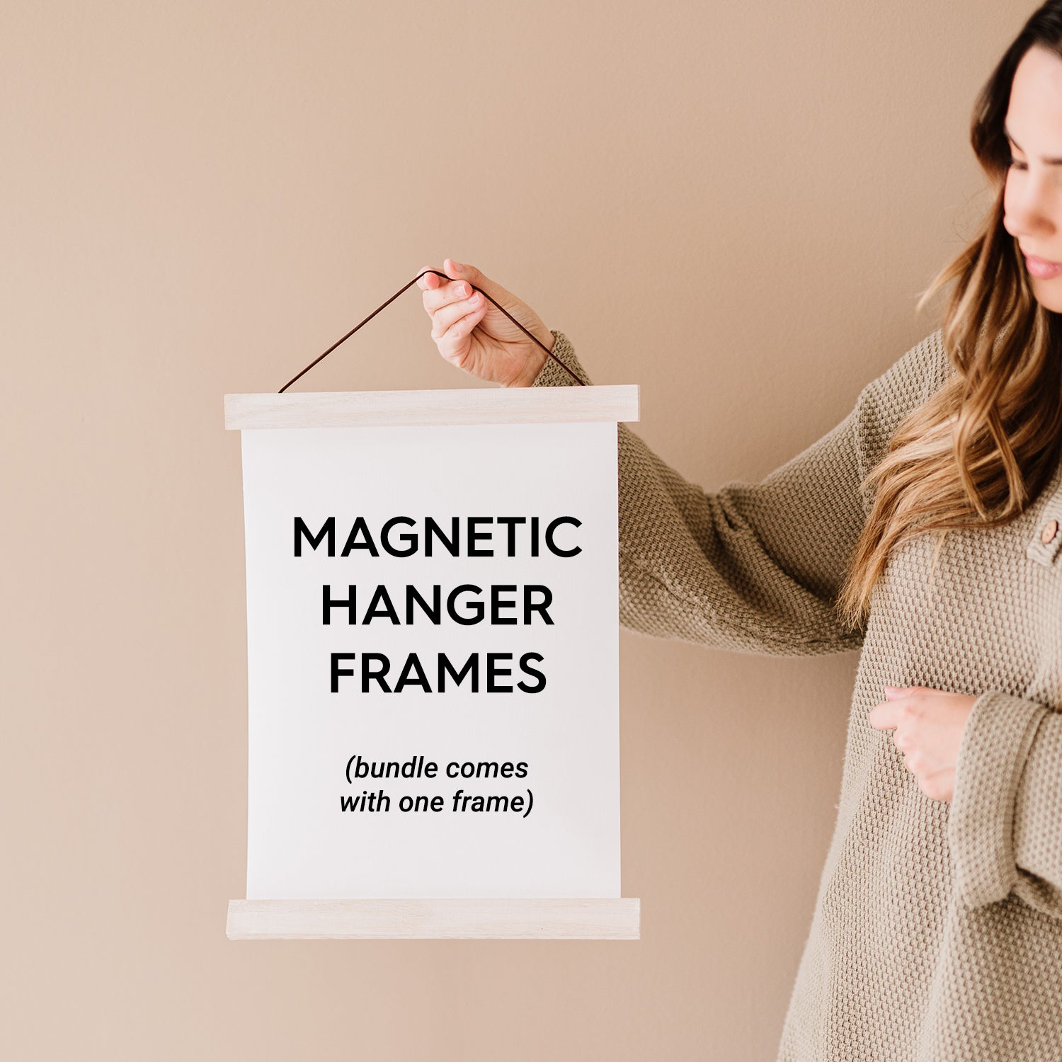 11x14" Canvas Bundle - Pack of 5 Canvas for Painting and Magnetic Wood Hanger Frame - Hanger Frames