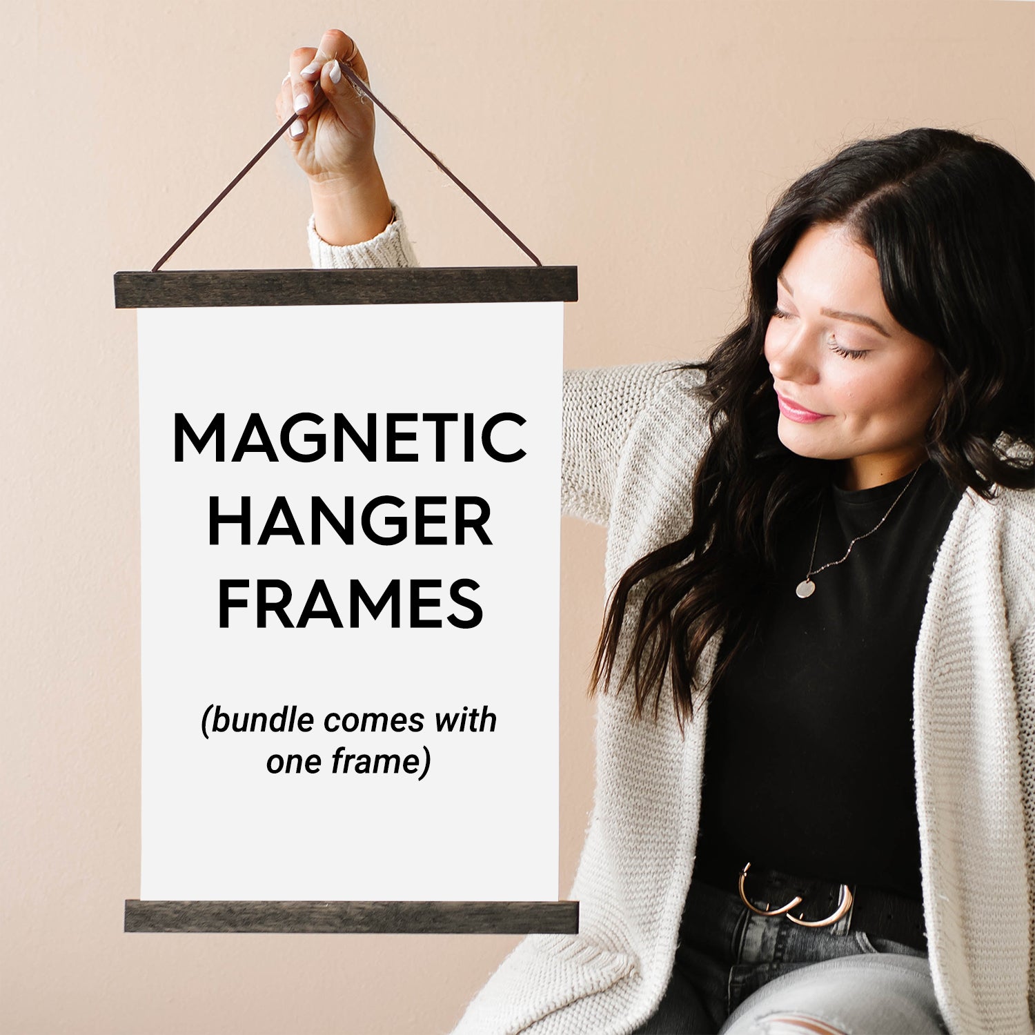 12x18" Canvas Bundle - Pack of 5 Blank Art Canvas and Magnetic Wood Hanger Frame - Hanger Frames