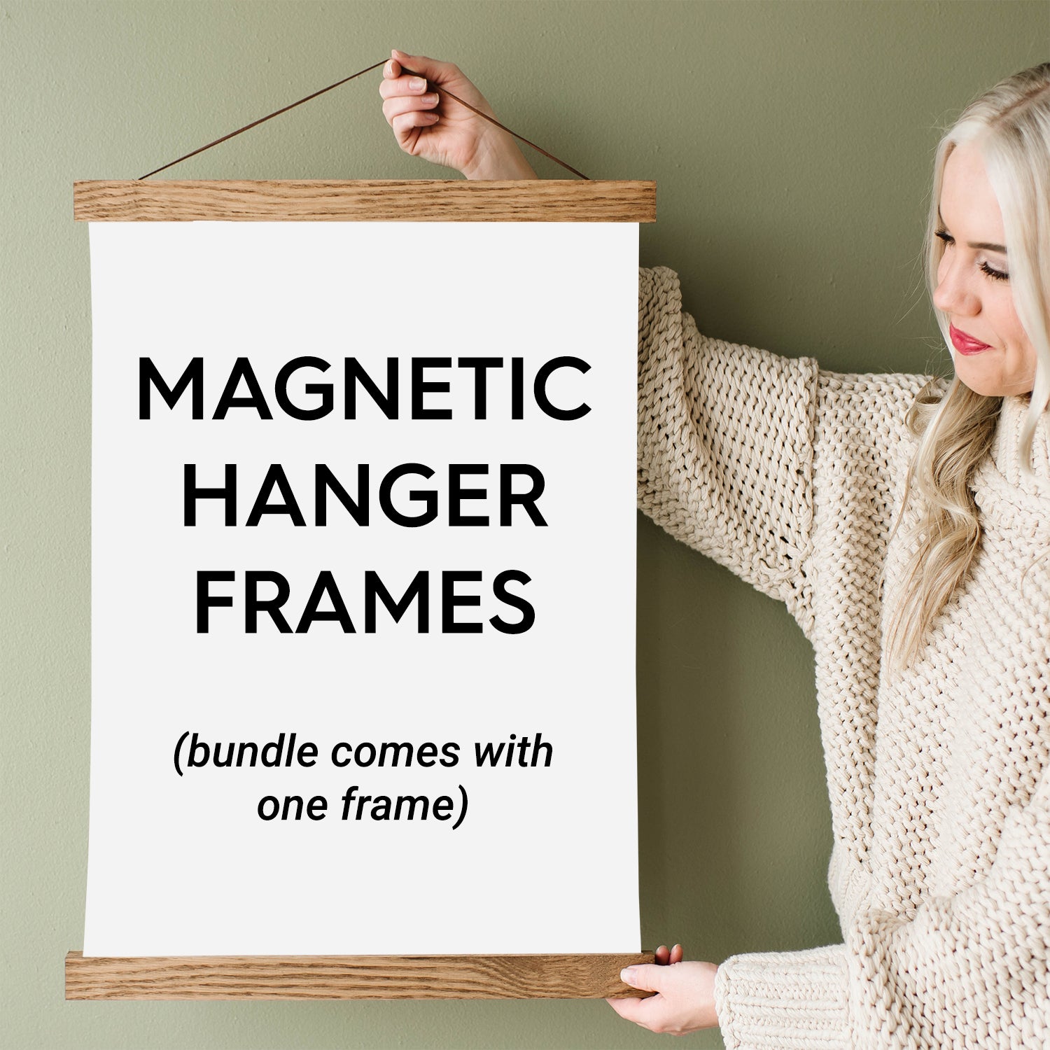 16x20" Canvas Bundle - Pack of 5 Art Canvas Sheets and Magnetic Wood Hanger Frame - Hanger Frames