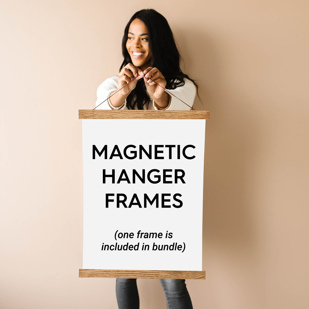 18x24" Canvas Bundle - Pack of 5 Canvas for Painting and Magnetic Wood Hanger Frame - Hanger Frames