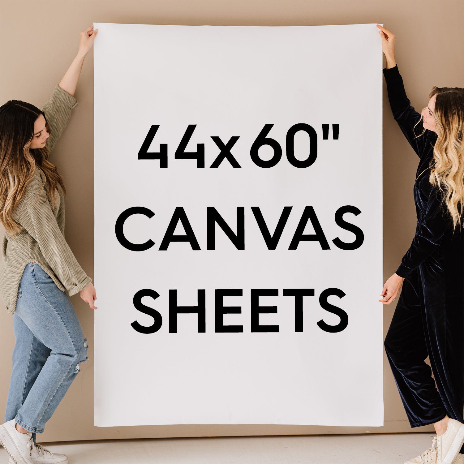 44x60" Extra Large Blank Canvas Roll - 100% Cotton Sheets for Painting - Hanger Frames